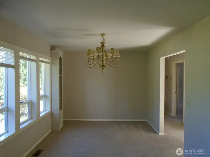 Built in shelving and lots of light