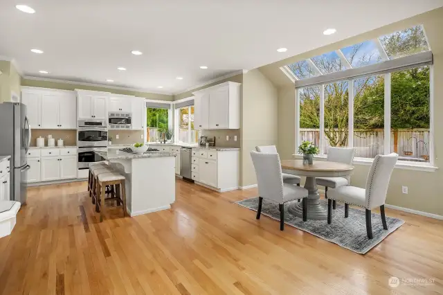 Sun- drenched nook overlooks the private backyard.