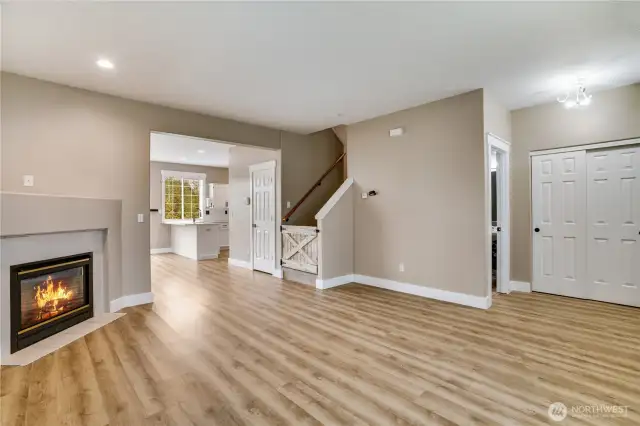 The main floor features a spacious entry closet and a convenient powder room, seamlessly completing the living area. Throughout the home, enjoy the added touch of new millwork and updated doors and hardware, showcasing the Seller's commitment to quality and style.