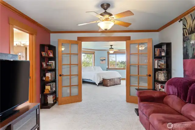 private sitting room in primary bedroom
