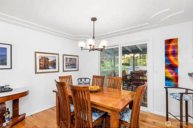 Dining area continues on the covered porch
