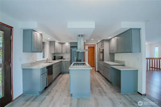 Beautiful quartz counters and plenty of storage!