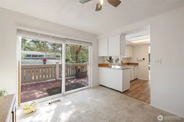 Extra wide deck off the kitchen