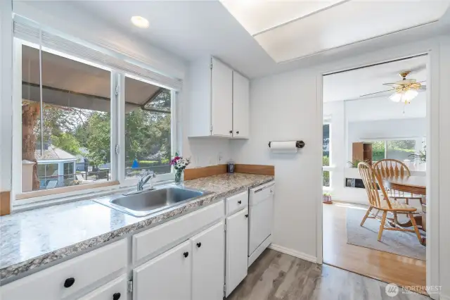 view of the dining room off the kitchen