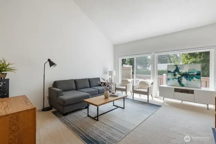 Virtually staged living room