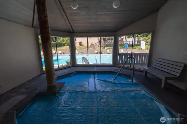 Indoor hot tub in the clubhouse