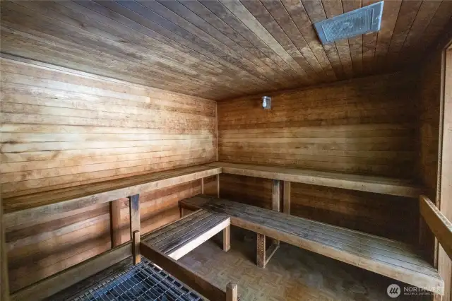 Spacious sauna in the clubhouse too