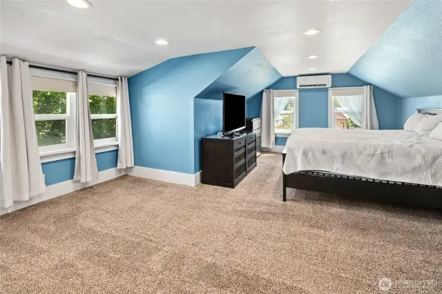 Large sitting area in the primary bedroom.