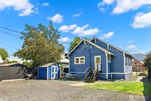 Back yard with lots of parking and fully fenced