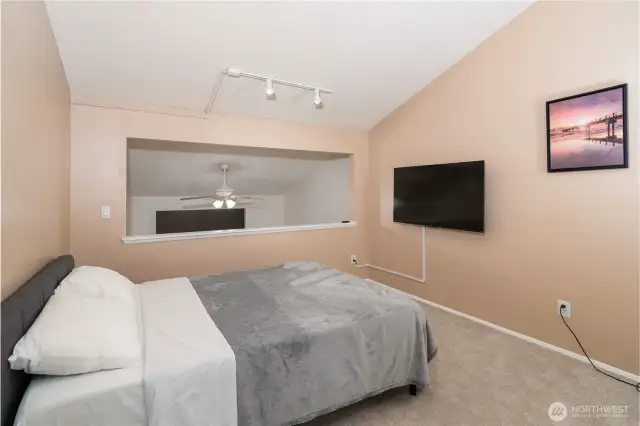 2nd Bedoom with TV installed and new carpets