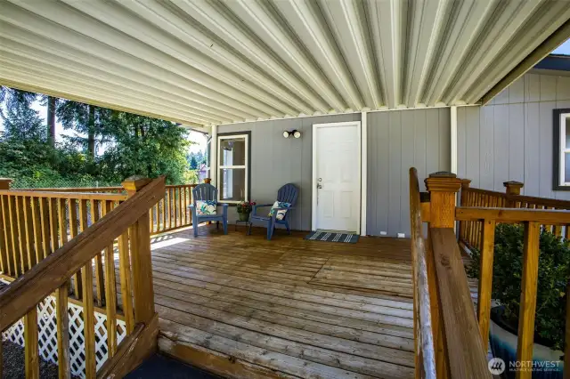 Come enjoy your favorite beverage on the back deck.