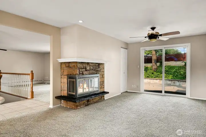 Formal Dining room with fireplace.