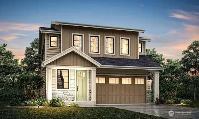 Plan 2330 Elevation B - rendering is for illustrative purposes only and may not be exact.