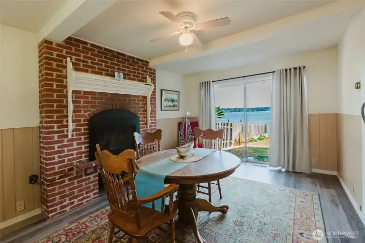 Dining area with a stunning water view!