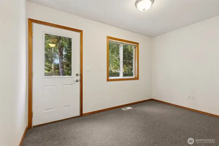 Extra room off the living room on the main could be MIL or office space.