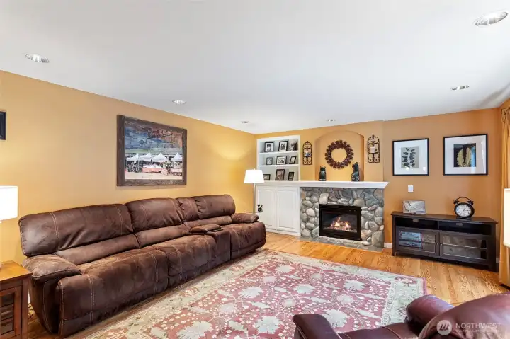 Gas fireplace in family room