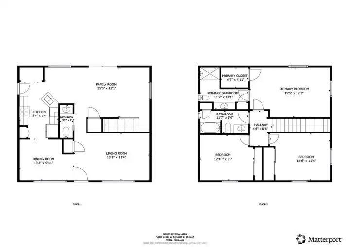 Floor Plan with room measurements.