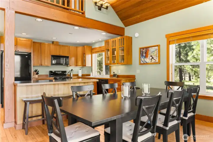 Spacious kitchen with room for everyone to hang out.
