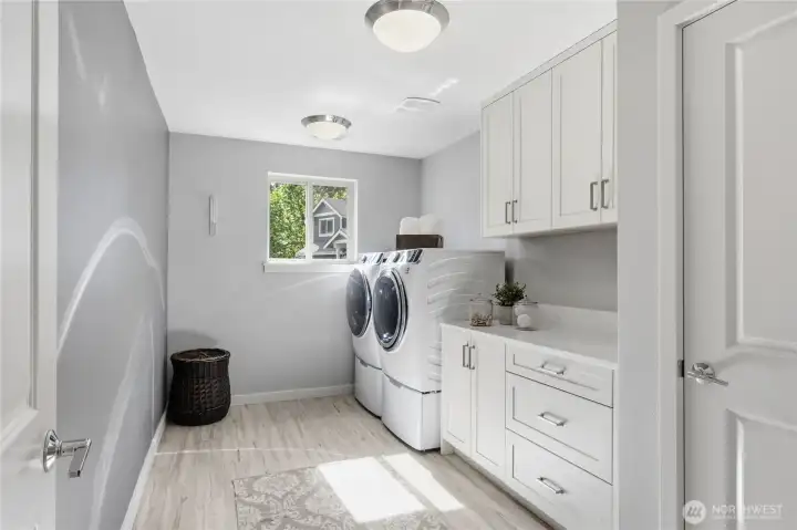 Utility between bonus room and bathroom.  All new, appliances may stay if you wish