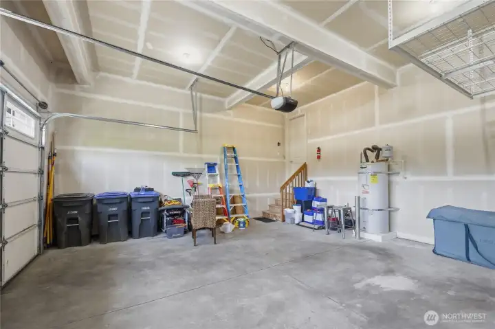 Spacious double car garage enters into the kitchen.