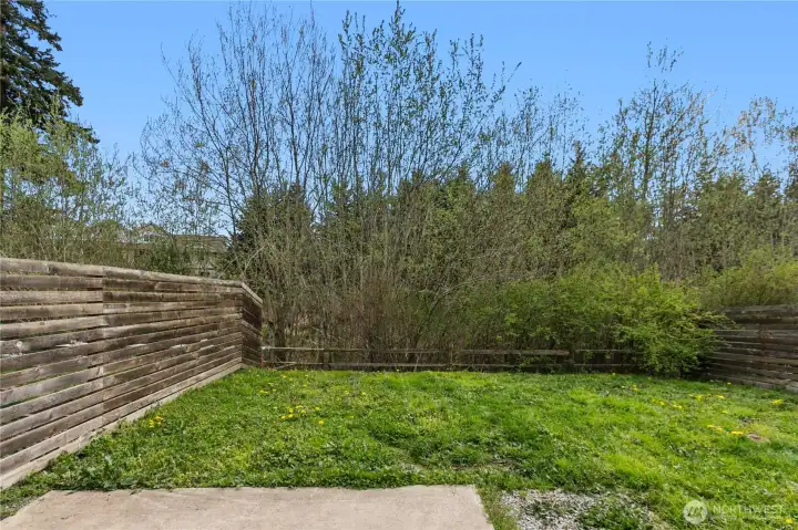 Fully fenced yard