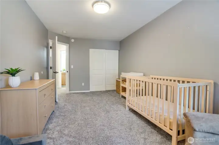 Note the double door closet and cozy carpet.