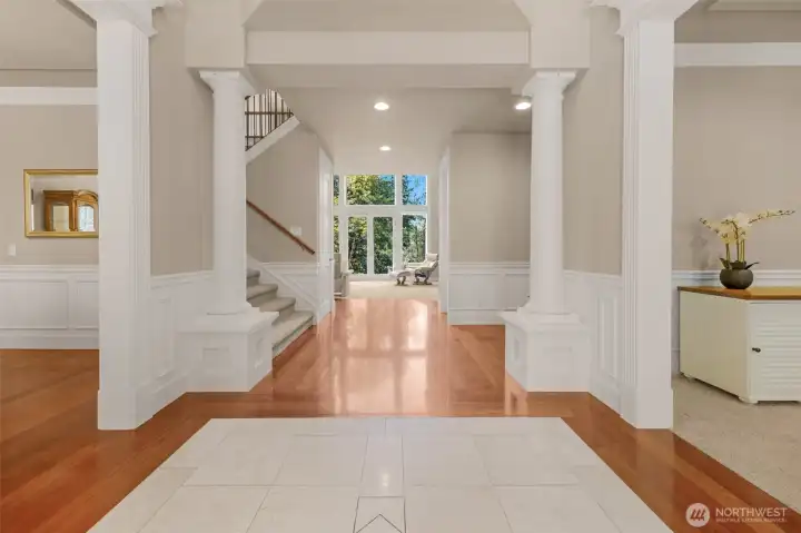 Step through the doors into a grand entrance. Step through the doors into a grand entrance.