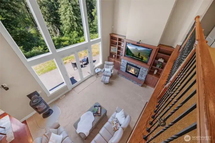 Loft overlooking the great room. Loft overlooking the great room.