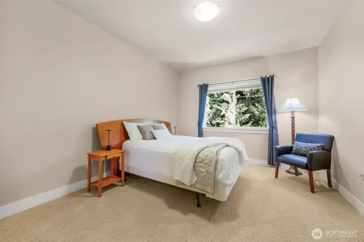 Large 2nd level bedroom with walk-in closet & linen closet. Large 2nd level bedroom with walk-in closet & linen closet.