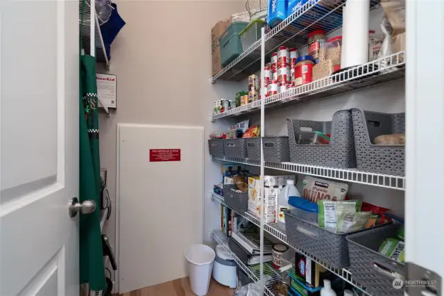 :Pantry with controls to  sprinkler system