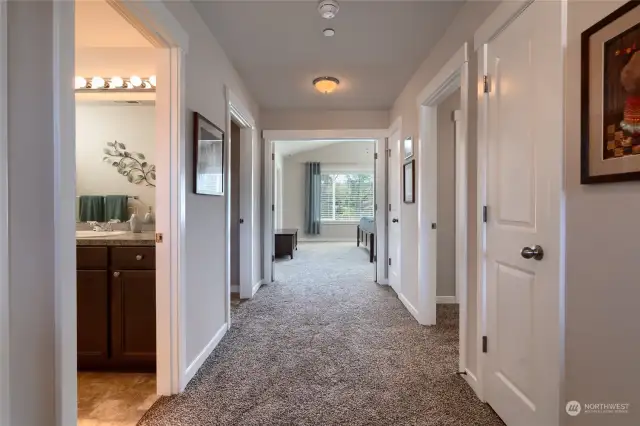 Look at that extra wide hallway upstairs!