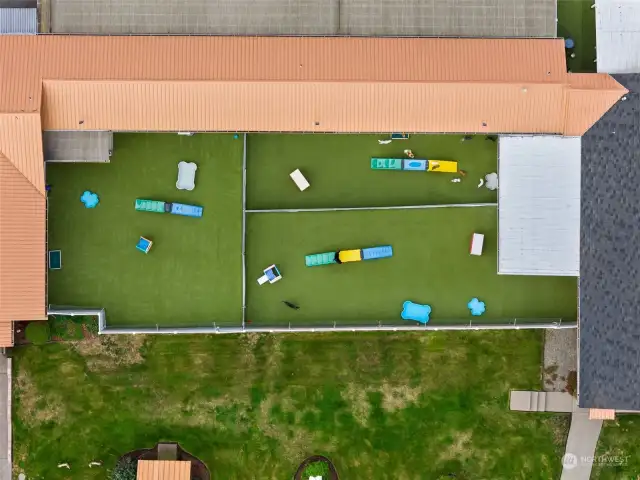 Another view of dog play grounds.