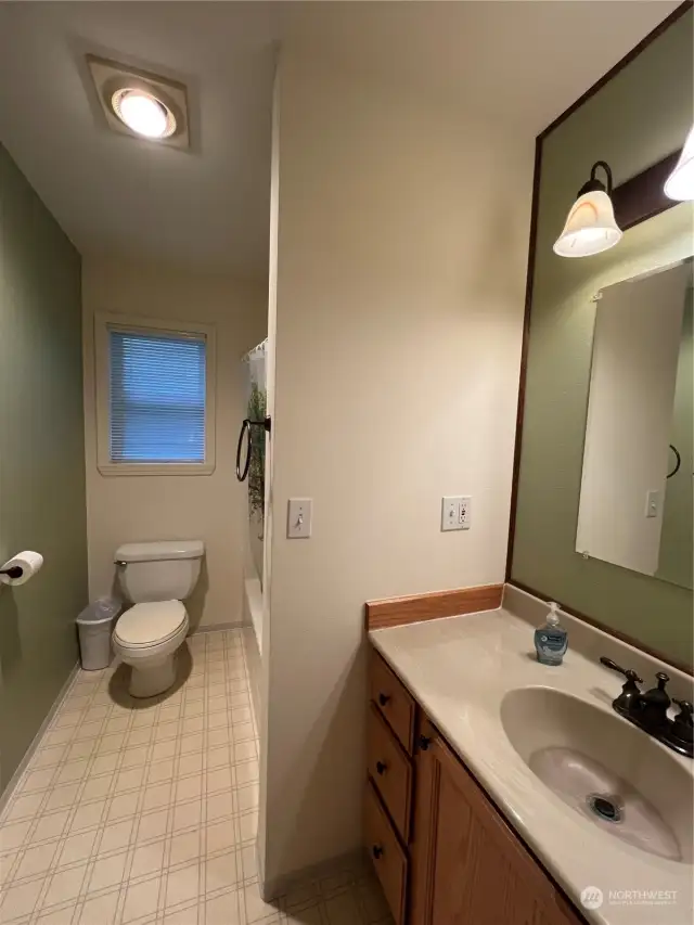 Full hallway bath with shower.