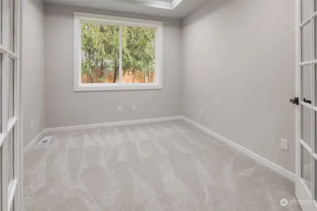 Office with French doors.