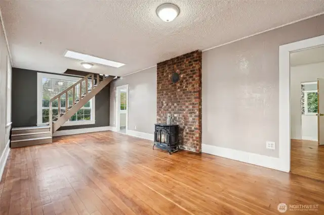 Living room, Stairs to second floor