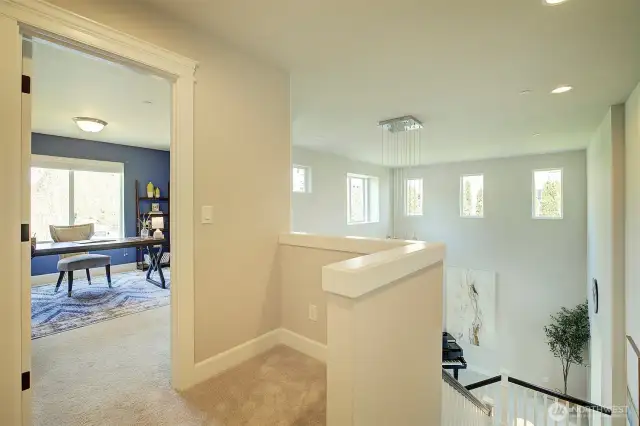 Clearstory windows add to natural light.
