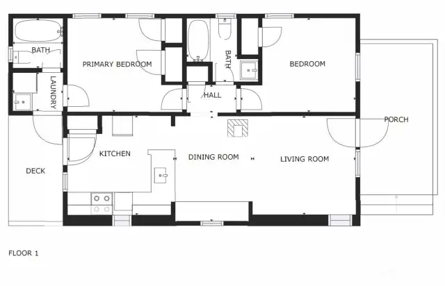 Compact but, oh, so well laid out!  Lots of storage. The dining room has a hidden storage bench, too!