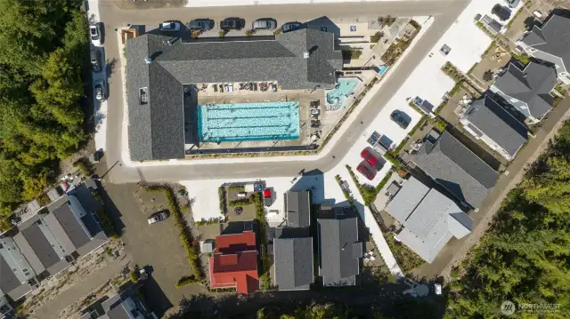 The new outdoor pool building is about 3 blocks away in the South Farm neighborhood.