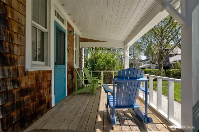 The charming screen door is reminiscent of what you'd find on a vintage cabin that this cottage was inspired by.