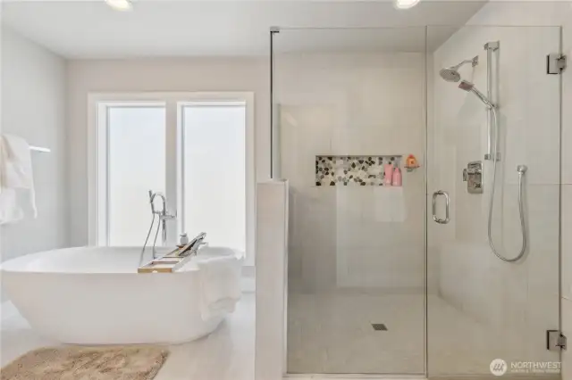 Spa-like primary bathroom