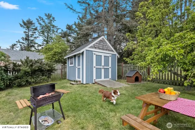 This little shed also is the cover for the pump for the septic system.