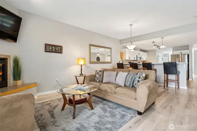Living room makes a great gathering space.
