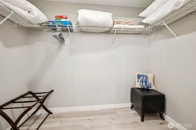 Large walk-in closet.