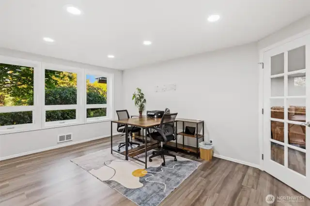 Lower level office/den of 5th bedroom - great floor plan for multi-gen & much more.