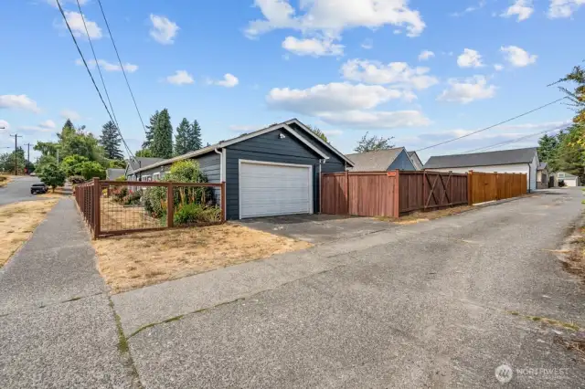 Attached Garage from Alley