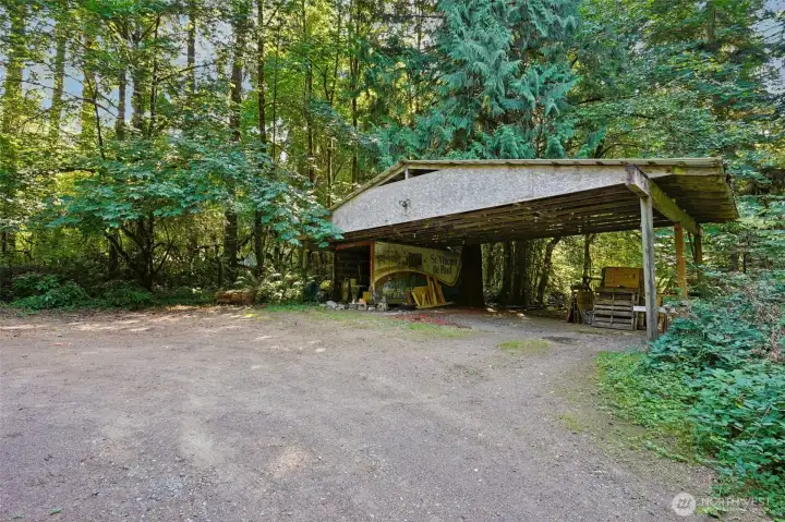 Three Car Carport PLUS covered storage