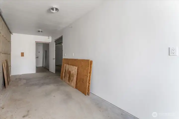 Downstairs.