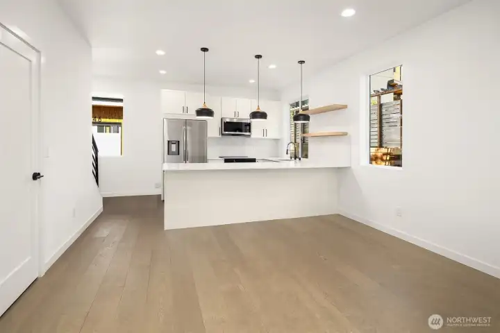Dining area and kitchen
