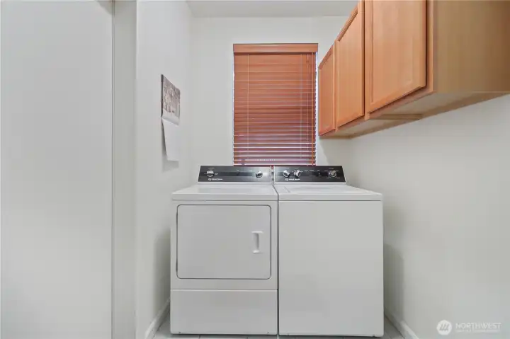 Laundry Room offer entry into a fully finished garage with a convienent door from garage to backyard