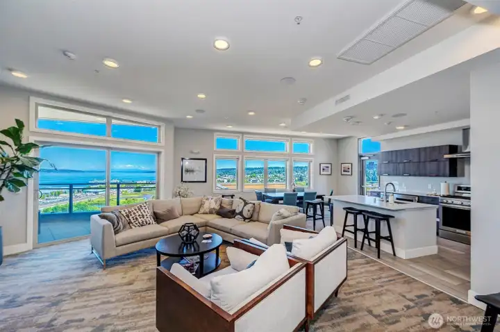 Top floor community room is reservable and has stunning views to enjoy.